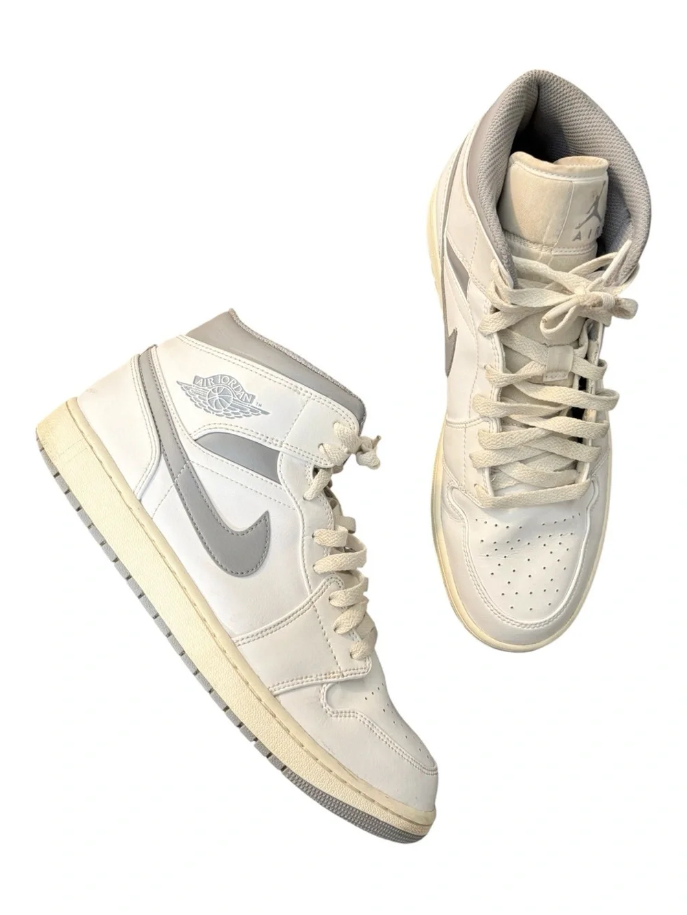 Jordan Air Jordan 1 Mid White Stealth Grey Sneakers Men’s US 12